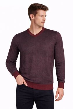 Blusa Masculina Malha Gola V Code Blue Vinho Mescla