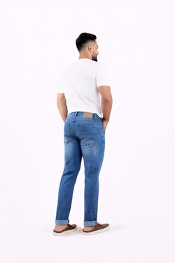 Calça Jeans Masculina Slim Fit Size Azul Claro com Elastano – Conforto  - 53844