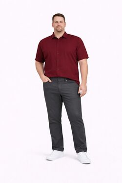 Calça Skinny Plus Size Masculina Sarja Chumbo Stretch R Sete Conforto Premium