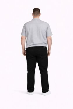 Calça Skinny Plus Size Masculina Sarja Preto Stretch R Sete Conforto Premium - 53882