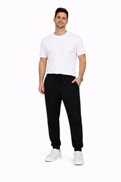 Calça Jogger Masculina Thoux Preta com Bolso Zíper – Algodão e Poliéster