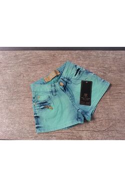 Shorts Jeans  Feminino - Verde - Six One  - 53938