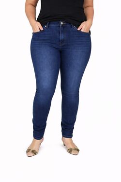 Calça Jeans Skinny Feminina Via Laurence Azul Modelagem Justa