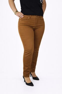 Calça Skinny Feminina em Sarja Caramelo Muito Mais com Elastano