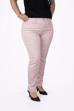 Calça Skinny Feminina em Sarja Rosa Muito Mais com Elastano