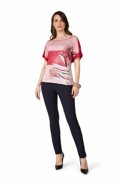 Blusa Feminina Plus Size Estampada Figo Miravest Manga Curta