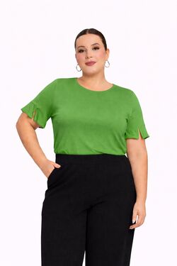 Blusa Plus Size Viscose Manga Curta Infinita - 54029