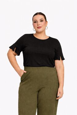 Blusa Plus Size Viscose Manga Curta Infinita