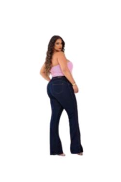 Calça Jeans Flare Plus Size Azul Escuro Credencial com Elastano - 54061