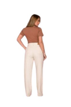 Calça Reta Social Feminina Cru Shyros Confort em Linho - 54081