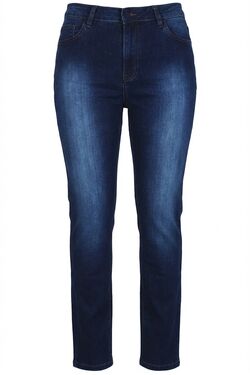 Calça Jeans Feminina Reta Cintura Alta Pitt Jeans com Elastano