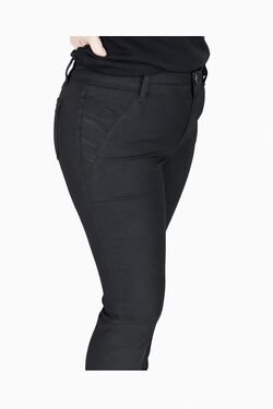 Calça Skinny Feminina em Sarja Jet Black Muito Mais com Detalhe Lateral - 54096