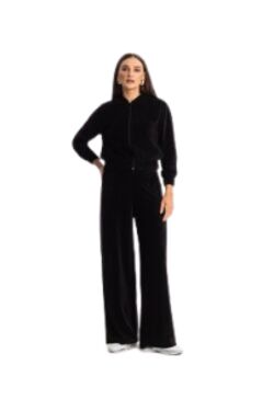 Calça Feminina Wide Leg em Plush Marrom Rovitex Cintura Elástica - 54103