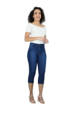 Calça Capri Feminina Jeans com Elastano Muito Mais – Cintura Intermediária
