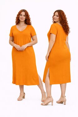 Vestido Midi Plus Size em Malha Viscose com Elastano Secret - 54137