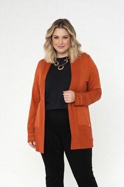 Cardigan Plus Size Feminino em Viscose com Elastano Cor Sempre Viva Secret
