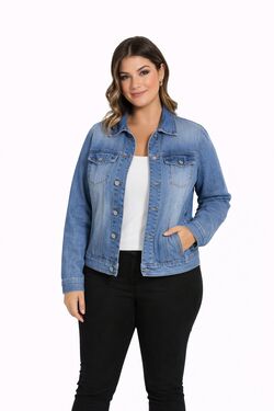 Jaqueta Jeans Feminina Azul Clássica 100% Algodão R Sete