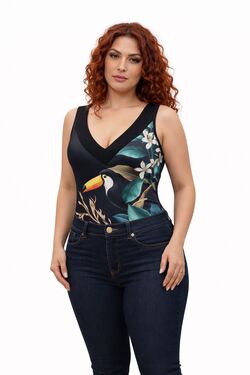 Body Feminino Natureza  Preto Endless