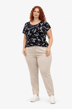 Blusa Plus Size Viscose Preto Estampa Pomba Paz Rovitex Secret Reto