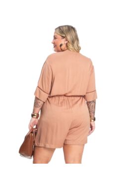 Macaquinho Feminino Plus Size Secret Glam Viscose Leve Conforto Elegante - 54296