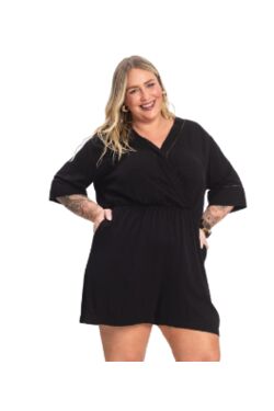 Macaquinho Feminino Plus Size Secret Glam Viscose Leve Conforto Elegante - 54298