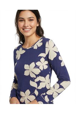 Blusa Feminina Manga Longa Rovitex Viscose Estampada Floral Conforto