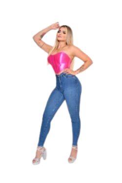 Calça Jeans Cigarrete Feminina Barra Desfiada Bau Baki Cintura Alta - 54344