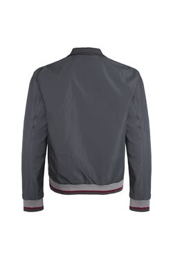Jaqueta Bomber Masculina Plus Size Enrico Rossi Leve com Zíper Preto e Cinza - 54457