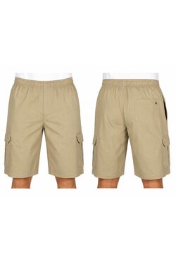 Bermuda Masculina Cargo com Elástico Bege R Sete – Conforto Total