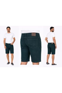 Bermuda Jeans Plus Size R Sete Verde com Elastano - Veste Até 58
