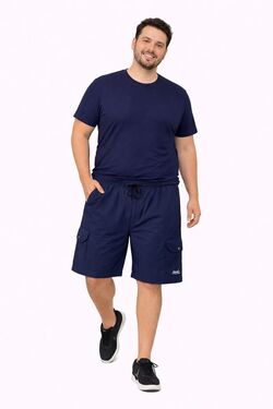 Bermuda Cargo Plus Size Masculina em Nylton Marinho – Stilo Port | Leve e Secagem Rápida