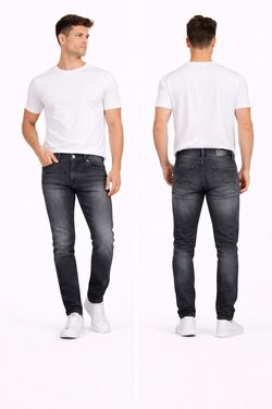 Calça Jeans Masculina Skinny Preta R Sete em Tecido Moletom Premium Plus Size 46 ao 58 – AC Jeans - 54853