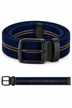 Cinto Masculino Elástico América Marinho com Listra Marrom 40mm P ao G